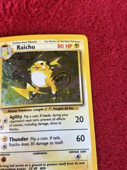 Raichu 014/102 Base Set Holo Wotc Pokemon Card Lp 1999 - Image 2