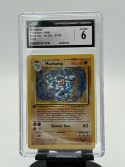 1999 Pokemon Machamp 8/102 Base Set Holo 1st Ed Rare Pokemon CGC 6 PSA BGS WoTC - Image 1