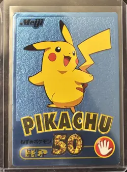 LOW-POP 2001 POKEMON JPN MEIJI PROMO PIKACHU-BLUE FOIL UNGRADED LP - Image 1