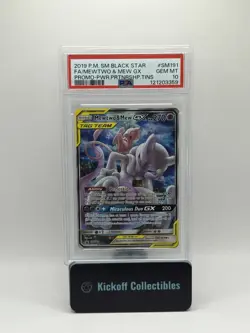 2019 POKEMON SM BLACK STAR PROMO #SM191 FULL ART/MEWTWO & MEW GX PSA 10 - Image 1
