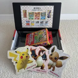 Pokemon Stamp Box included Pokemon Stamps "NO PROMO CARDS" with Plastic Case - Image 1