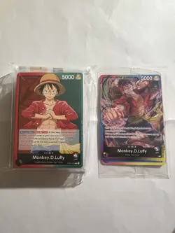 One Piece Card Game Monkey.D.Luffy Demo Deck + Promo Rainbow Luffy Sealed - Image 1