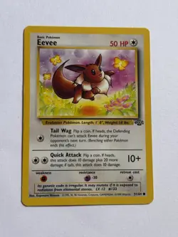 Pokemon Eevee 51/64 Jungle 1999 Regular Pokemon TCG 50HP - Image 1