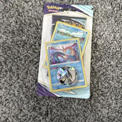 2021 Pokemon Sword & Shield Chilling Reign Blister Pack Coin Feebas Milotic Card - Image 1