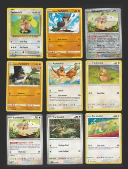 Farfetch'd Pokemon Card Collection Set of 9 English Cards Cute Rare Vintage - Image 1