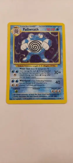 Pokemon TCG: 1999 Base Set Unlimited Poliwrath 13/102 Holo Rare MP - Image 1