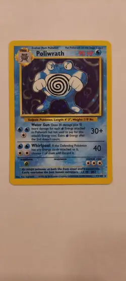 Pokemon TCG: 1999 Base Set Unlimited Poliwrath 13/102 Holo Rare MP - Image 2