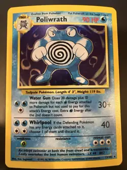 Poliwrath Unlimited Holo Rare Pokemon TCG Base Set 13/102 MP Condition - Image 1