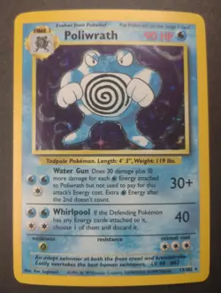 Poliwrath Unlimited Holo Rare Pokemon TCG Base Set 13/102 MP Condition 1999 WOTC - Image 1
