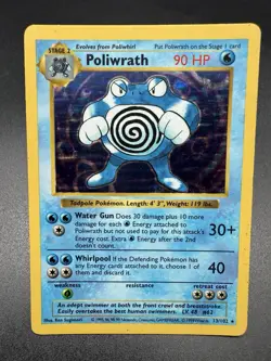 Pokemon TCG Base Set Poliwrath Holo Rare 13/102 Vintage WOTC MP - Image 1