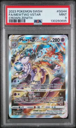 Mewtwo VStar Pokemon TCG #GG44 Crown Zenith PSA 9 Mint - Image 1