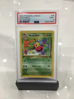 1999 Pokemon Jungle, 1st Ed. #48, Weepinbell, PSA 9, Mint, - Image 1