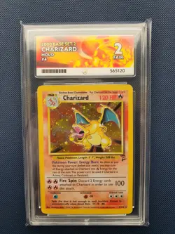 Pokemon TCG Charizard 4/130 Base Set 2 Holo ACE 2 - Image 1