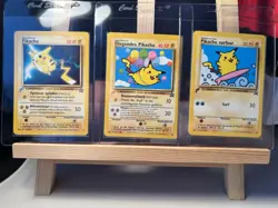 Pokemon World Collection Gold Tail Stamp Promo Flying & Surfing & #4 Pikachu - Image 1