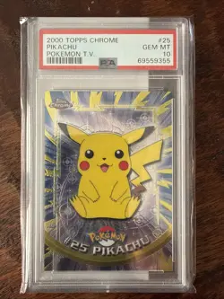 2000 TOPPS CHROME POKEMON T.V. #25 PIKACHU PSA 10 - Image 1