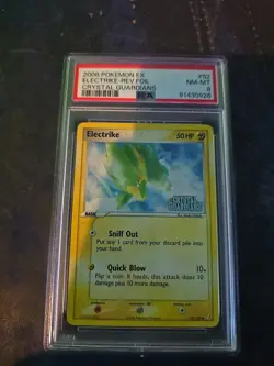PSA 8 NM-MT Electrike 52/100 EX Crystal Guardians Stamped Reverse Holo Pokemon - Image 1