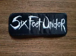 SIX FEET UNDER,SEW ON WHITE EMBROIDERED PATCH - Image 1