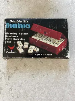 Vintage Cardinal Dominoes Set Double Six Cardinal No.510 Box And Case - Image 1