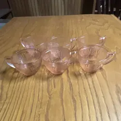 Pink Glass Cups Set of 6 Glossy Round Six-Piece - Image 2