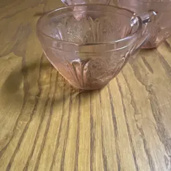 Pink Glass Cups Set of 6 Glossy Round Six-Piece - Image 3