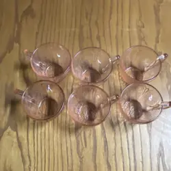 Pink Glass Cups Set of 6 Glossy Round Six-Piece - Image 4