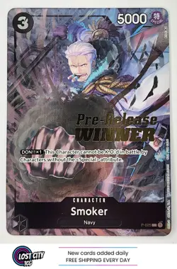 Smoker P-025 (Pre-Release Winner) - One Piece Promotion Card English Foil NM - Image 1