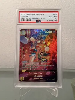 O - Nami One Piece TCG 2024 SP Alt Art PSA 10 #101 500 Years in the Future OP-07 - Image 1