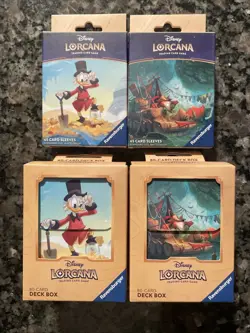 Disney Lorcana TCG - Lot of 2 80-card Deck Boxes & 2 Packs of 65 Card Sleeves! - Image 1