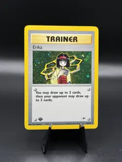 Pokemon TCG 1st Edition Gym Heroes Holo Trainer Erika 16/132 Rare LP - Image 1