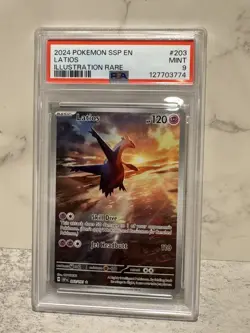Latios 203/191 Sv08: Surging Sparks Holo PSA 9 Pokemon - Image 1