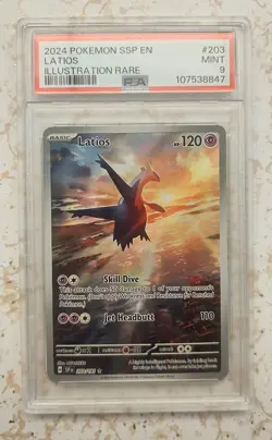 Latios 203/191 Sv08: Surging Sparks Holo PSA9 Pokemon - Image 1