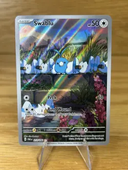 Pokemon TCG Swablu 213/182 Paradox Rift Full Art Illustration NM/M - Image 1