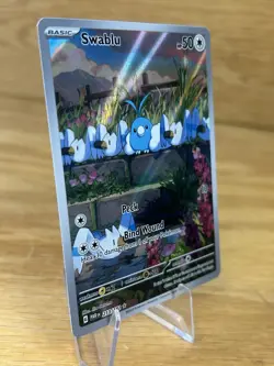 Pokemon TCG Swablu 213/182 Paradox Rift Full Art Illustration NM/M - Image 4