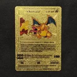 Pokemon Charizard Gold Foil Fan Art Textured Card 1999 #4/102 HP120 - Image 1