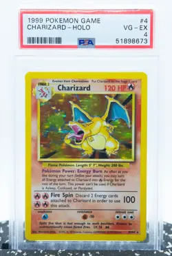PSA 4 CHARIZARD 4/102 Holo Rare Base Set Unlimited WOTC 1999 - Pokemon Card - Image 1