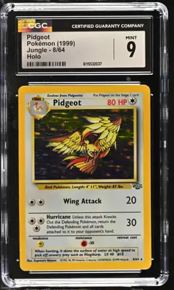 CGC 9 MINT Pidgeot 1999 Jungle 8/64 Holo Pokemon Card - Image 1