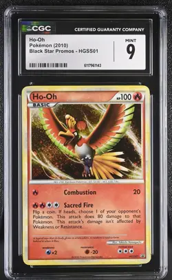 CGC 9 MINT Ho-Oh 2010 Black Star Promos HGSS01 Holo Pokemon Card - Image 1