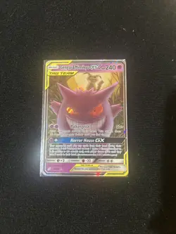 Pokemon TCG Gengar & Mimikyu GX Holo Ultra Rare Card Sun & Moon Team Up 53/181 - Image 1
