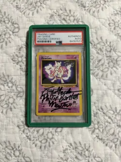 1999 Pokemon WB Movie Promo Mewtwo Signed Jay Goede Auto Authentic - Image 1