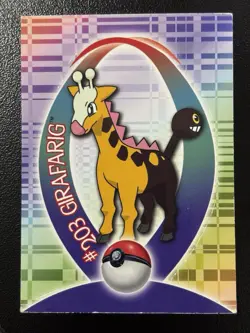2001 Topps Pokemon Johto Sticker #42 Girafarig TV Animation Edition LP - Image 1