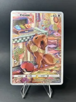 Pokemon Eevee Pocket TCG Custom Made Fan Art Holo With Texture NM - Image 1