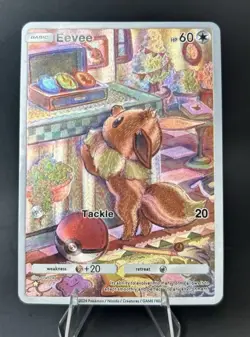 Pokemon Eevee Pocket TCG Custom Made Fan Art Holo With Texture NM - Image 2