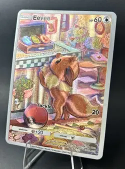 Pokemon Eevee Pocket TCG Custom Made Fan Art Holo With Texture NM - Image 4