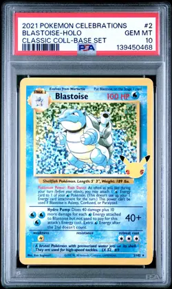 2021 POKEMON CELEBRATIONS CLASSIC COLL #2 BLASTOISE-HOLO PSA 10 - Image 1