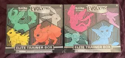 Pokemon TCG Sword & Shield Evolving Skies Elite Trainer Box Set of 2 ETBs Sealed - Image 1