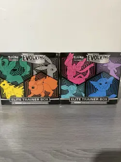 Pokemon TCG Sword & Shield Evolving Skies Elite Trainer Box Set of 2 ETBs Sealed - Image 1