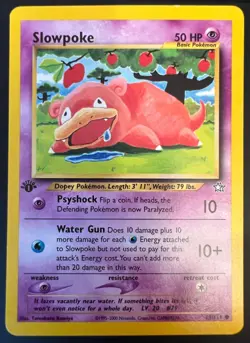 POKEMON NEO GENESIS 1ST EDITION COMMON SLOWPOKE CARD 73/111 - Image 1
