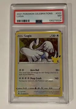 2021 POKEMON CELEBRATIONS LUGIA #022 PSA 7 - Image 1