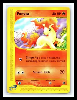 💥 Ponyta Pokemon 2003 TCG (Expedition E-Reader Set) Non Holo Foil # 126/165 - Image 1