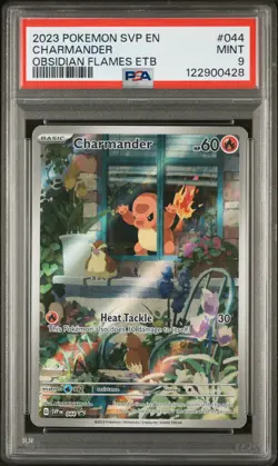 2023 POKEMON SVP EN-SV BLACK STAR PROMO CHARMANDER#044 OBSIDIAN FLAMES ETB PSA 9 - Image 1